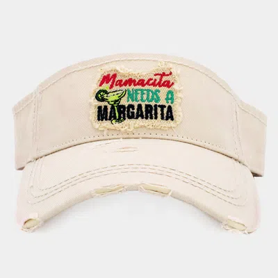 Fashnzfab Mamacita Needs A Margarita Vintage Visor Hat In Sand