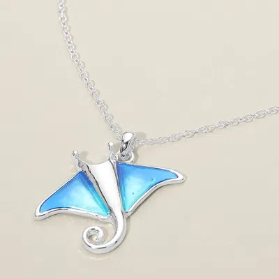 Fashnzfab Manta Ray Charm Pendant Necklace In Multi