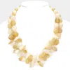 Fashnzfab Marble Beads Double Layered Necklace In Multi