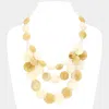 Fashnzfab Marble Beads Layered Necklace In Gold
