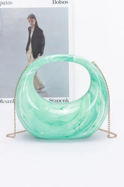 Fashnzfab Marble Plastic Bag In Green