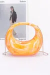 Fashnzfab Marble Plastic Bag In Orange