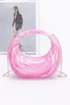 Fashnzfab Marble Plastic Bag In Pink