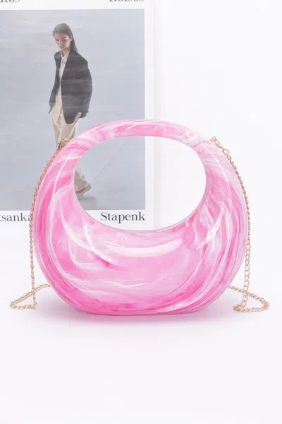 Fashnzfab Marble Plastic Bag In Pink