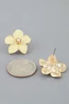 Fashnzfab Marble Stone Flower Stud Earrings In Multi
