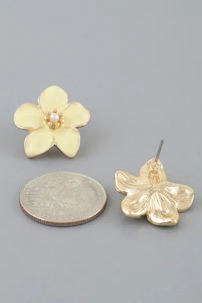 Fashnzfab Marble Stone Flower Stud Earrings In Multi