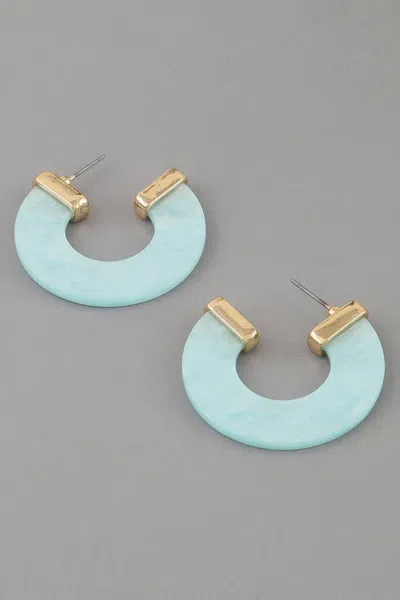 Fashnzfab Marble Stone Open Hoop Earrings In Multi