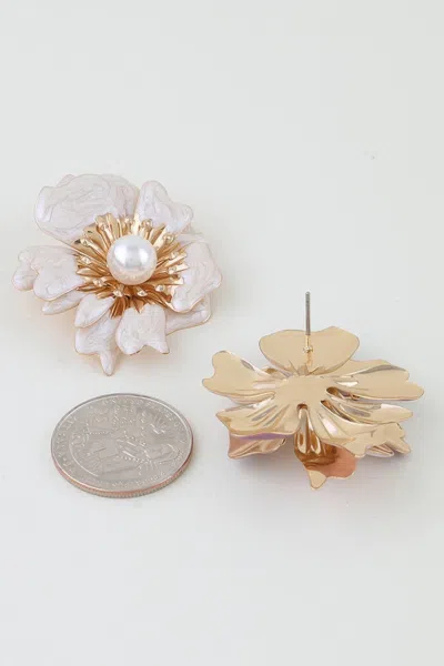 Fashnzfab Marble Swirl Blossom Earrings In Multi