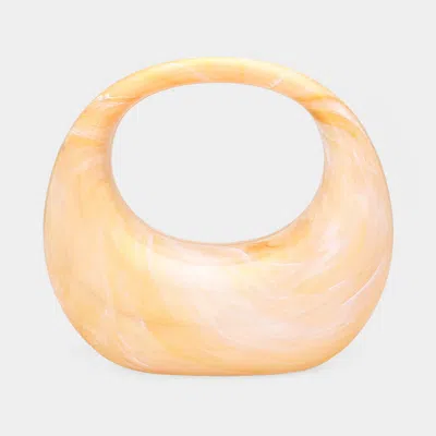 Fashnzfab Marbled Acrylic Crescent Hand Bag In Yellow