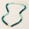 Fashnzfab Marbled Beaded Clasp Accent Necklace In Multi