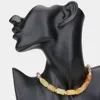 Fashnzfab Marbled Beaded Necklace In Sand