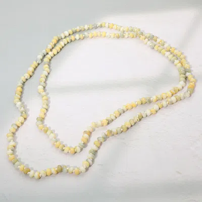 Fashnzfab Marbled Flat Beaded Layering Long Necklace In Sand