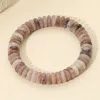 Fashnzfab Marbled Flat Disc Beaded Stretch Bracelet In Silver