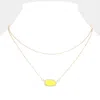 Fashnzfab Marbled Hexagon Pendant Double Layered Necklace In Gold