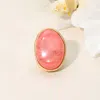 Fashnzfab Marbled Oval Stone Stretch Ring In Multi