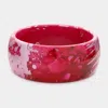 Fashnzfab Marbled Resin Bangle Bracelet Fuchsia In Pink