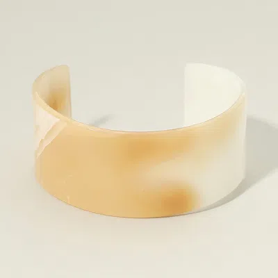Fashnzfab Marbled Resin Cuff Bracelet In Gold
