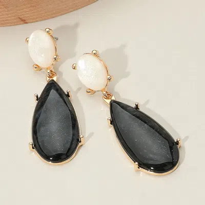 Fashnzfab Marbled Resin Long Teardrop Dangle Earrings In Multi