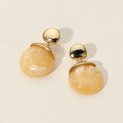 Fashnzfab Marbled Resin Round Pebble Dangle Earrings In Multi