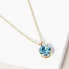 Fashnzfab March - Birthstone Pendant Necklace In Gold