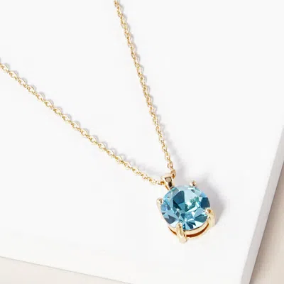 Fashnzfab March - Birthstone Pendant Necklace In Gold