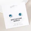 Fashnzfab March - Birthstone Stud Earrings In Blue