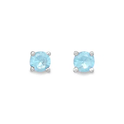 Fashnzfab March Birthstone Stud Earrings In Pink