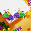 Fashnzfab Mardi Gras Jester Pierrot Hat Dangle Earrings - Multi In Multi