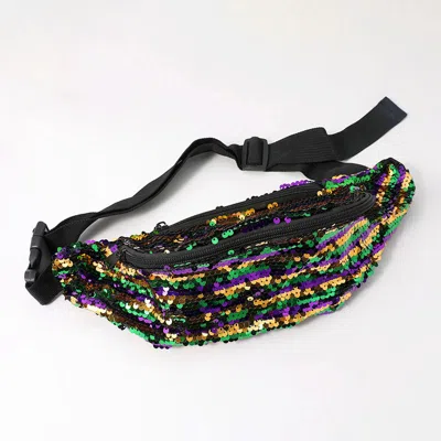 Fashnzfab Mardi Gras Sequin Fanny Pack / Belt Bag In Multi