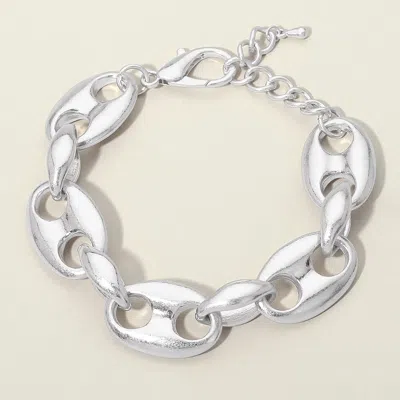 Fashnzfab Mariner Link Chain Bracelet In Silver