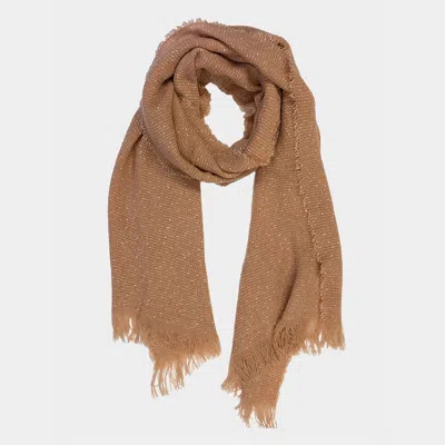 Fashnzfab Marled Frayed Edge Scarf In Pink