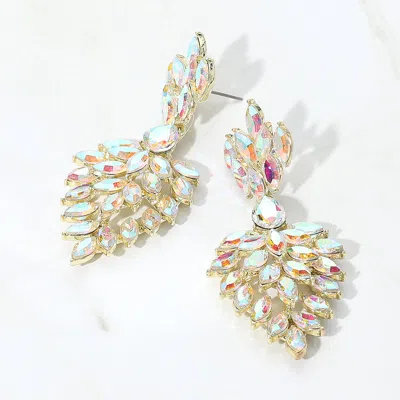Fashnzfab Marques Stone Accented Dangle Evening Earrings In Metallic