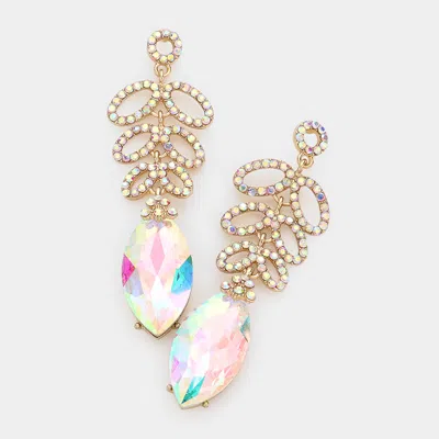 Fashnzfab Marquise Accented Dangle Evening Earrings In Multi