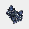 Fashnzfab Marquise Baguette Stone Cluster Evening Earrings - Black, Montana Blue In Blue