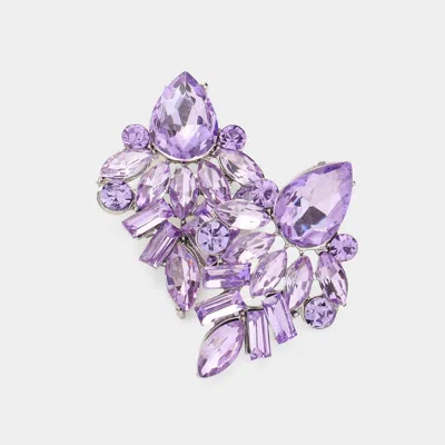 Fashnzfab Marquise Baguette Stone Cluster Evening Earrings In Multi