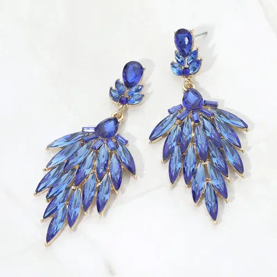 Fashnzfab Marquise Cluster Embellished Drop Evening Earrings In Neutral