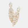 Fashnzfab Marquise Crystal Cluster Drop Evening Earrings In Gold