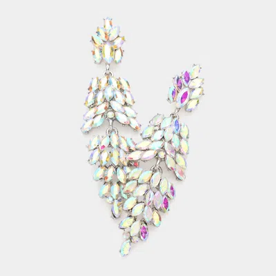 Fashnzfab Marquise Crystal Cluster Drop Evening Earrings In Multi