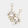 Fashnzfab Marquise Crystal Cluster Evening Earrings In Gold
