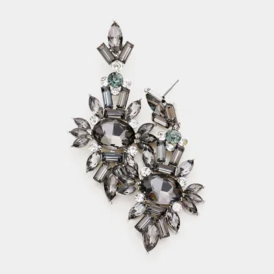 Fashnzfab Marquise Crystal Cluster Evening Earrings In Multi