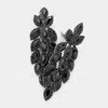Fashnzfab Marquise Crystal Cluster Vine Clip On Evening Earrings In Black