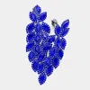 Fashnzfab Marquise Crystal Cluster Vine Clip On Evening Earrings In Blue