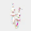 Fashnzfab Marquise Crystal Drop Evening Earrings In Multi