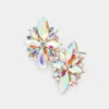Fashnzfab Marquise Crystal Floral Evening Earrings - Ab In Multi