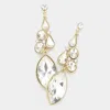 Fashnzfab Marquise Crystal Rhinestone Evening Earrings In Gold