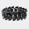 Fashnzfab Marquise Crystal Rhinestone Laurel Stretch Evening Bracelet Black, Jet Black In Multi