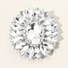 Fashnzfab Marquise Crystal Statement Flower Pin Brooch In Metallic