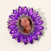 Fashnzfab Marquise Crystal Statement Flower Pin Brooch In Multi