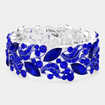 Fashnzfab Marquise Crystal Stone Pointed Stretch Evening Bracelet In Multi