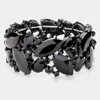 Fashnzfab Marquise Crystal Stretch Evening Bracelet Black, Jet Black In Black